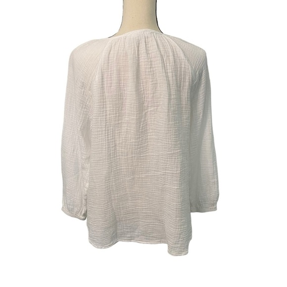 BeachLunchLounge Button-up White Shirt Coverup Size Small Long Sleeve - Picture 4 of 9